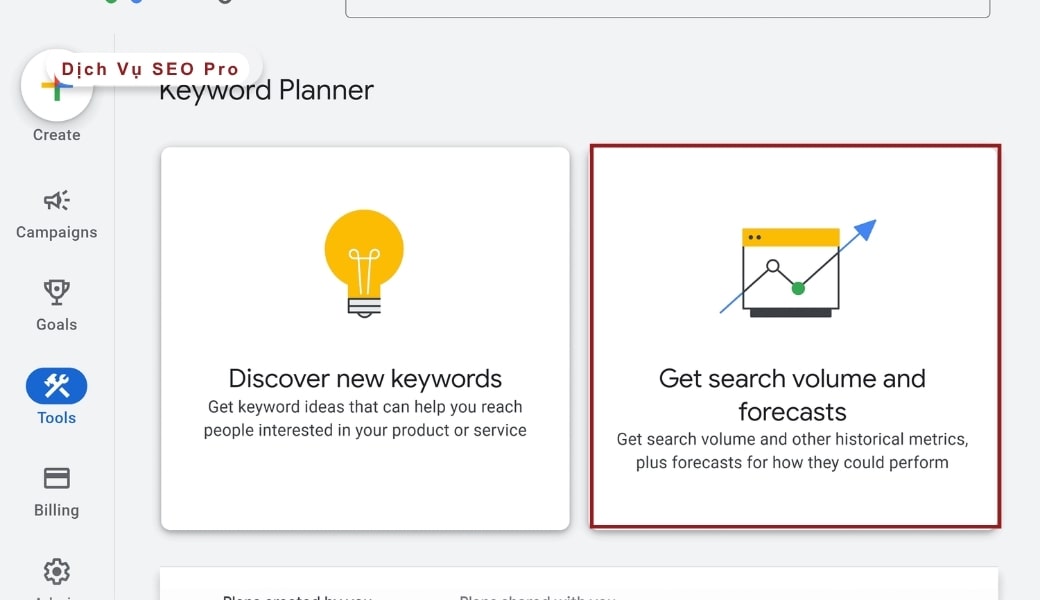 Google Keyword Planner từ khoá